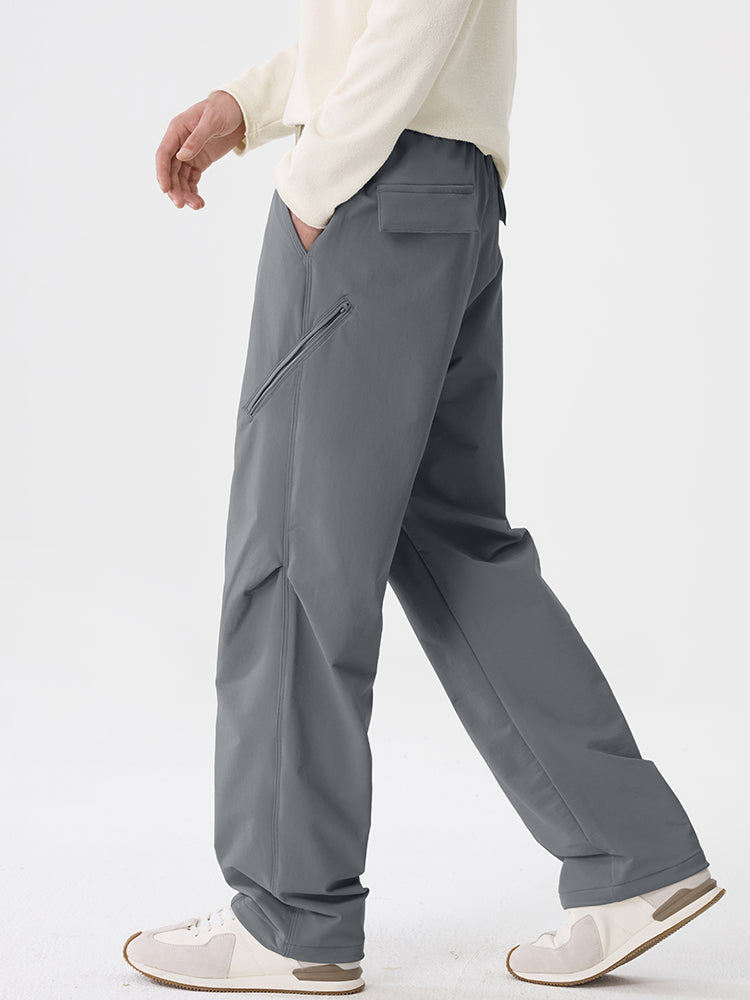 Herren‑Wide‑Leg‑Outdoor‑Freizeithose mit Reißverschlusstaschen
