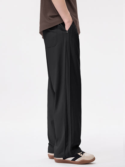 Herren‑Wide‑Leg‑Freizeithose mit Seitenstreifen‑Design
