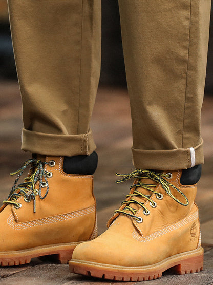 Pantalon chino plissé coupe décontractée pour homme avec ceinture