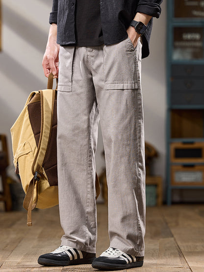 Pantalon cargo décontracté en coton pour homme, jambes larges