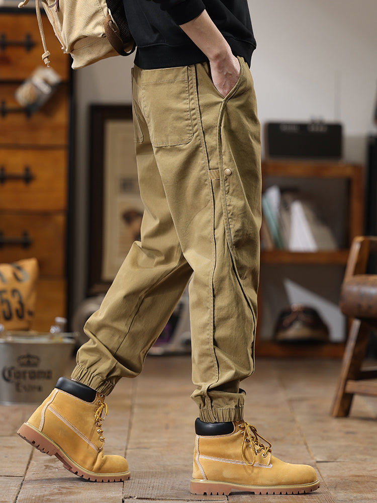 Pantalon cargo de jogging décontracté pour homme avec cordon de serrage à la taille