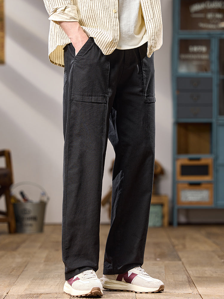 Pantalon cargo décontracté en coton pour homme, jambes larges