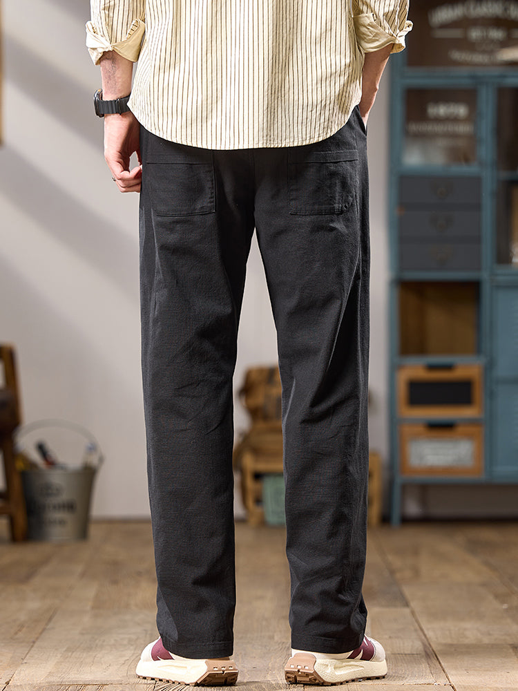 Pantalon cargo décontracté en coton pour homme, jambes larges