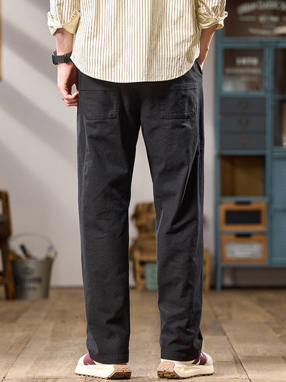 Pantalon cargo décontracté en coton pour homme, jambes larges