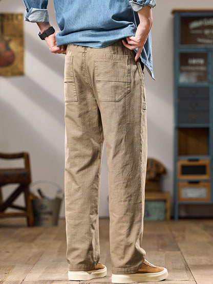 Pantalon cargo décontracté en coton pour homme, jambes larges