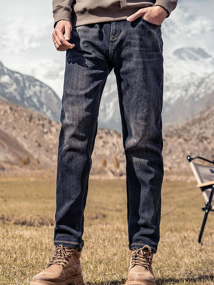 Herren Gerade Bein Jeans mit Vintage‑Waschung
