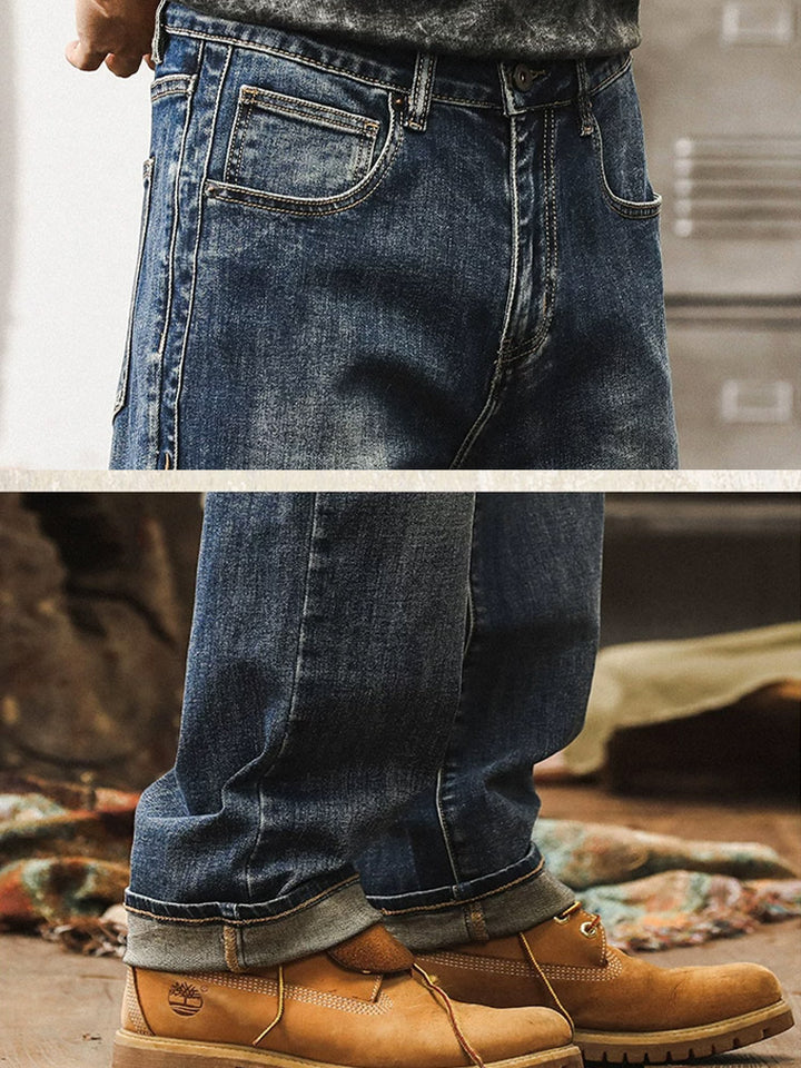 Jean ample pour homme – délavage vintage