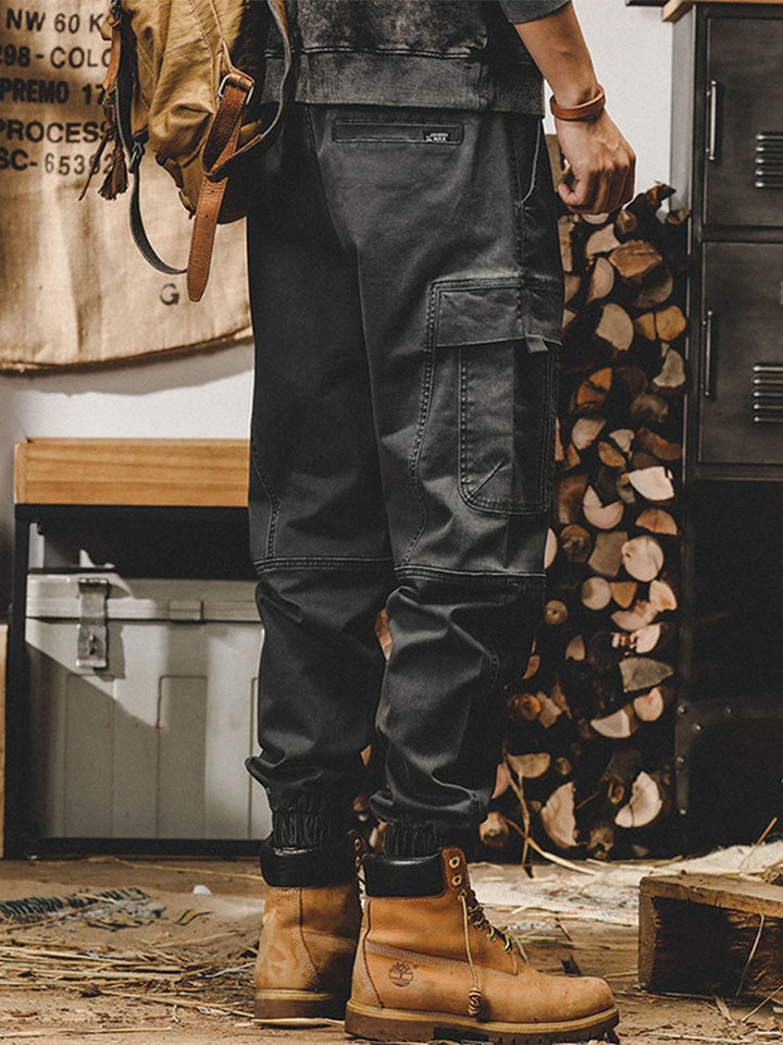 Pantalon cargo extensible en coton pour homme