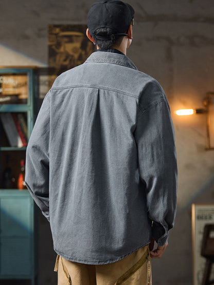 Herren Freizeit‑Hemdjacke im Retro‑Stil