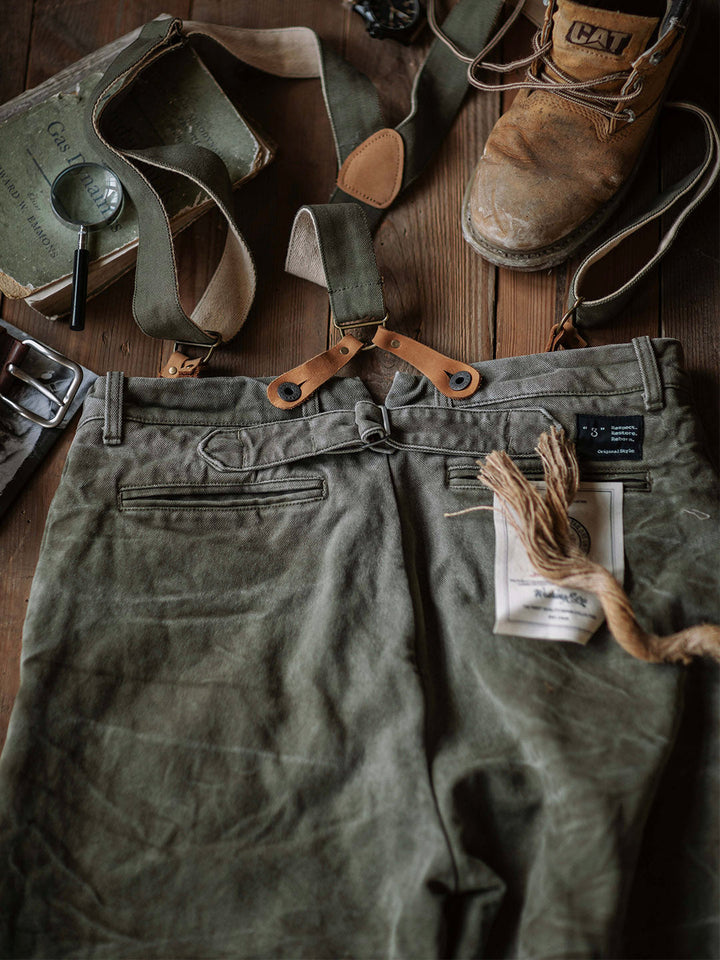 Schwere 15-Unzen-Canvas-Hose mit Hosenträgern