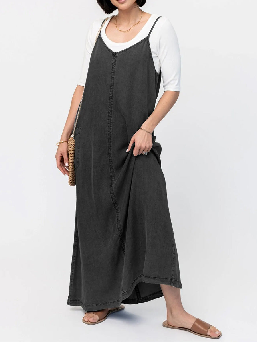 Robe longue ample en denim d&