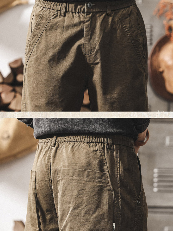 Herren-Hose im Retro-Stil aus 100 % Baumwolle mit weitem Bein