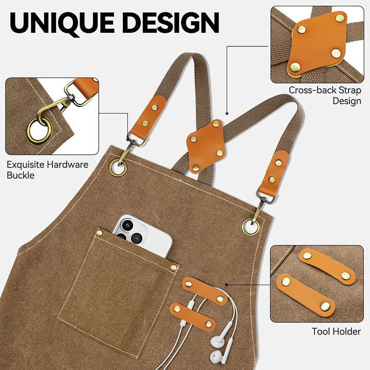Tablier de travail en toile résistante aux taches