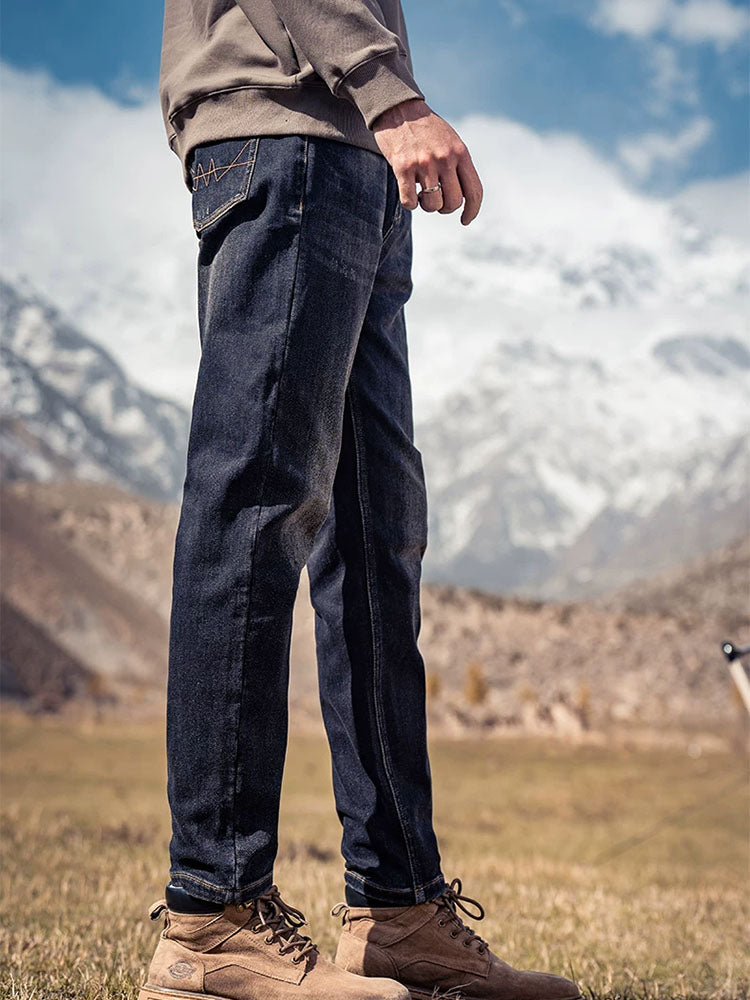 Herren Gerade Bein Jeans mit Vintage‑Waschung