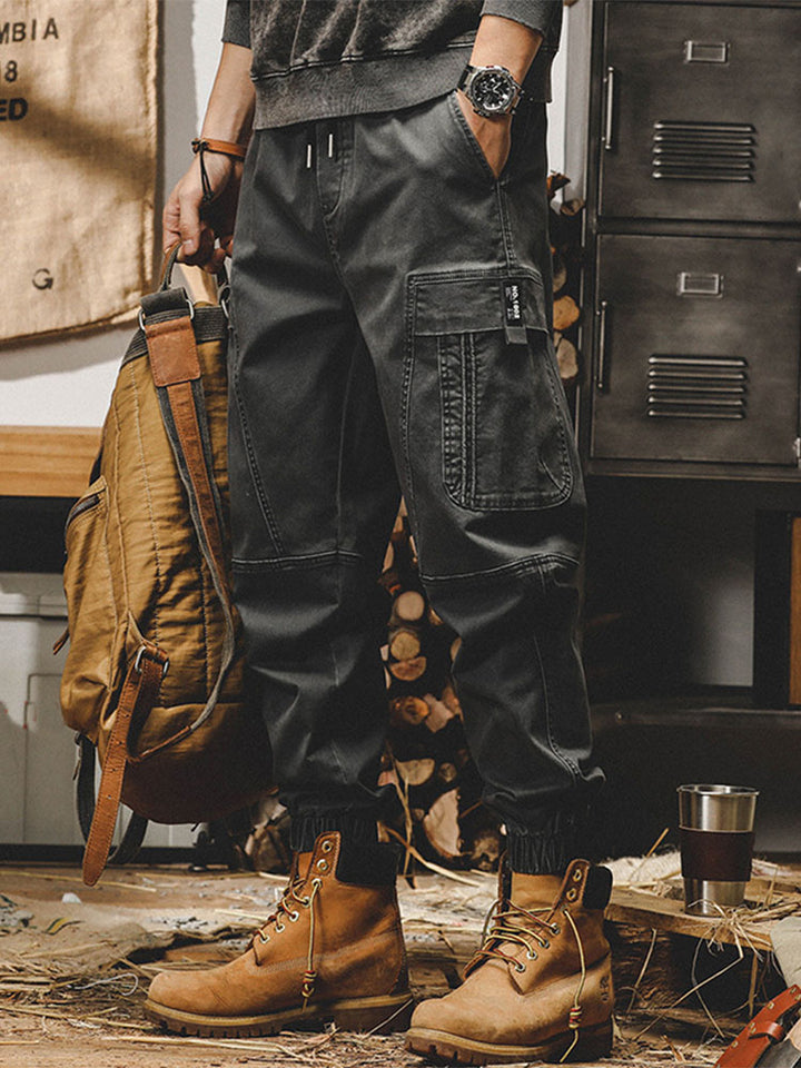 Pantalon cargo extensible en coton pour homme