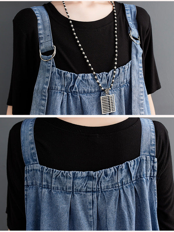 Robe salopette en jean ample pour femme