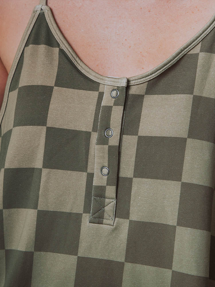 Oversize-Jumpsuit mit Karomuster für Damen - Ausverkauf