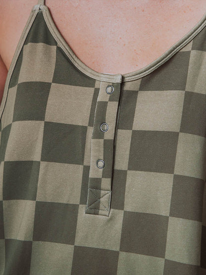 Combinaison oversize à carreaux pour femme