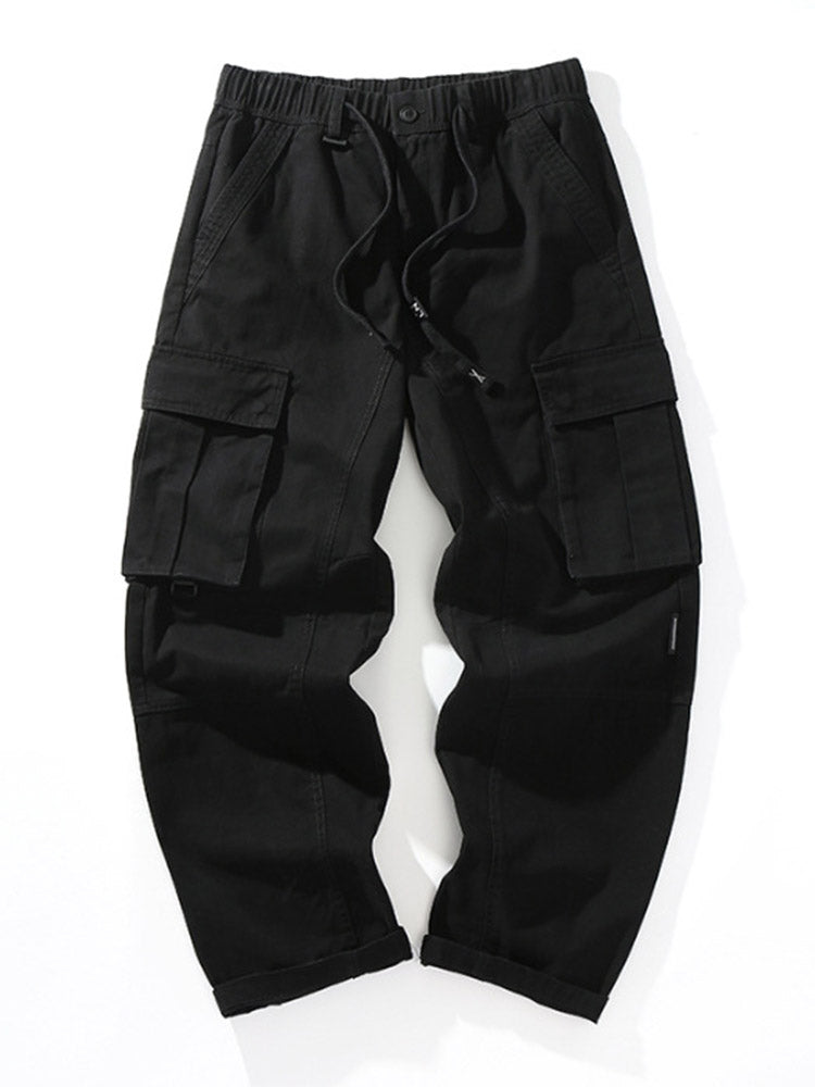 Herren Cargohose aus 100% Baumwolle, Weites Bein, Mehrere Taschen