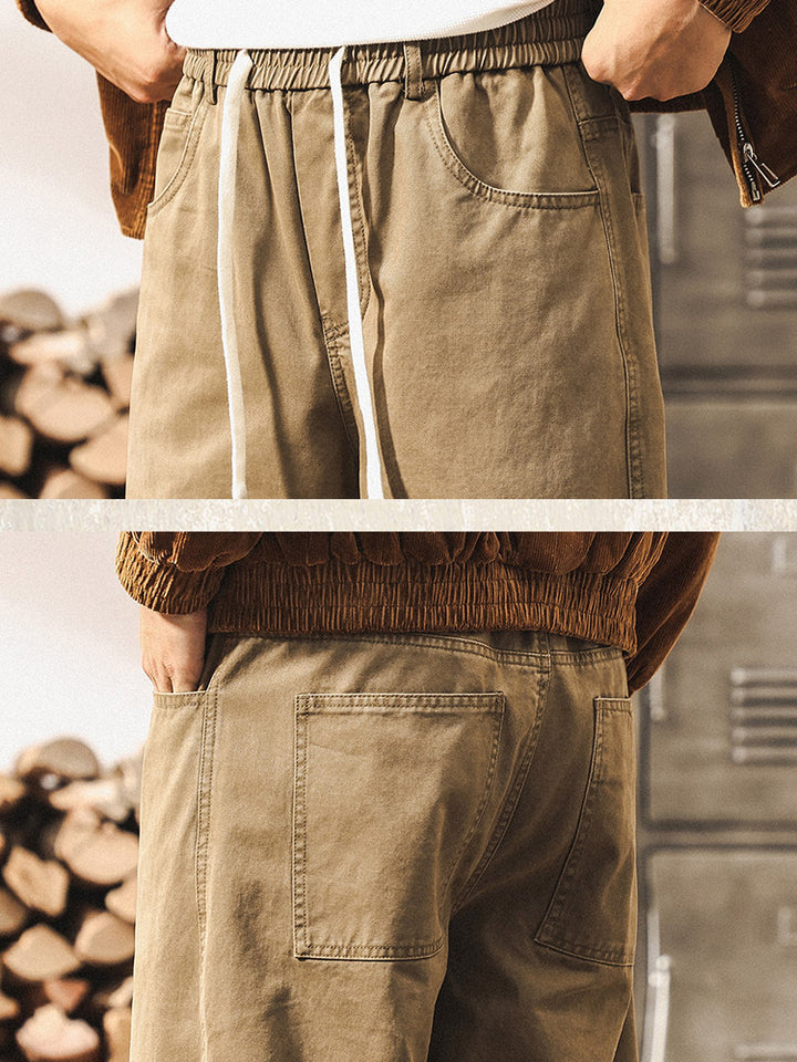 Herren-Hose aus 100 % Baumwolle mit weitem Bein und Vintage-Waschung