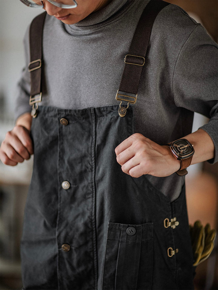 Salopette en toile boutonnée pour homme