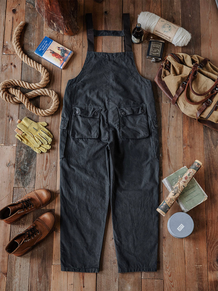 Salopette en toile boutonnée pour homme
