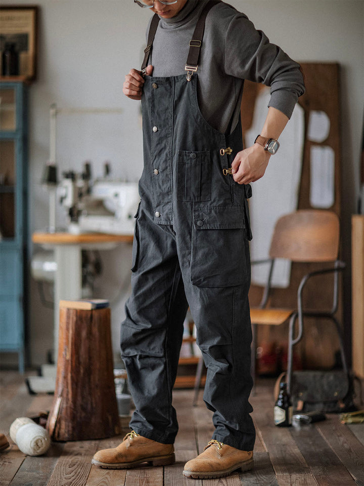 Salopette en toile boutonnée pour homme