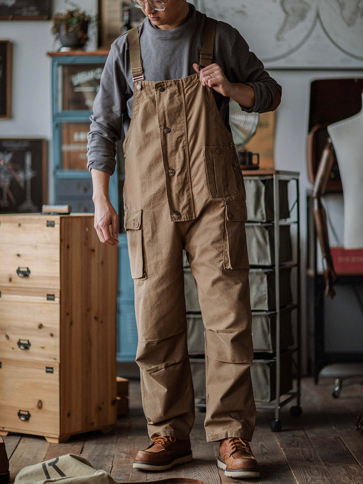 Salopette en toile boutonnée pour homme