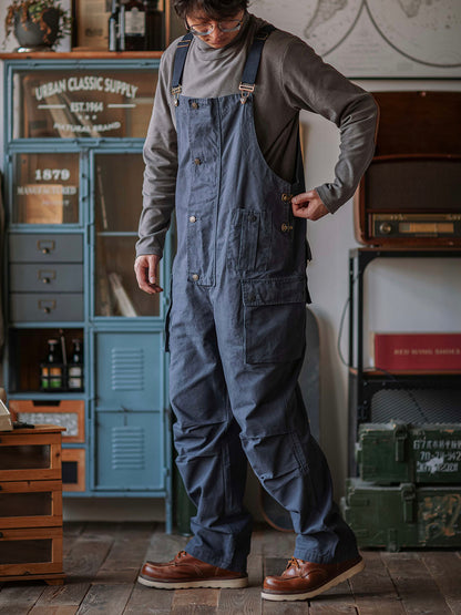 Salopette en toile boutonnée pour homme