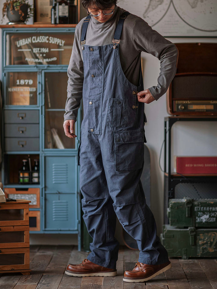 Salopette en toile boutonnée pour homme