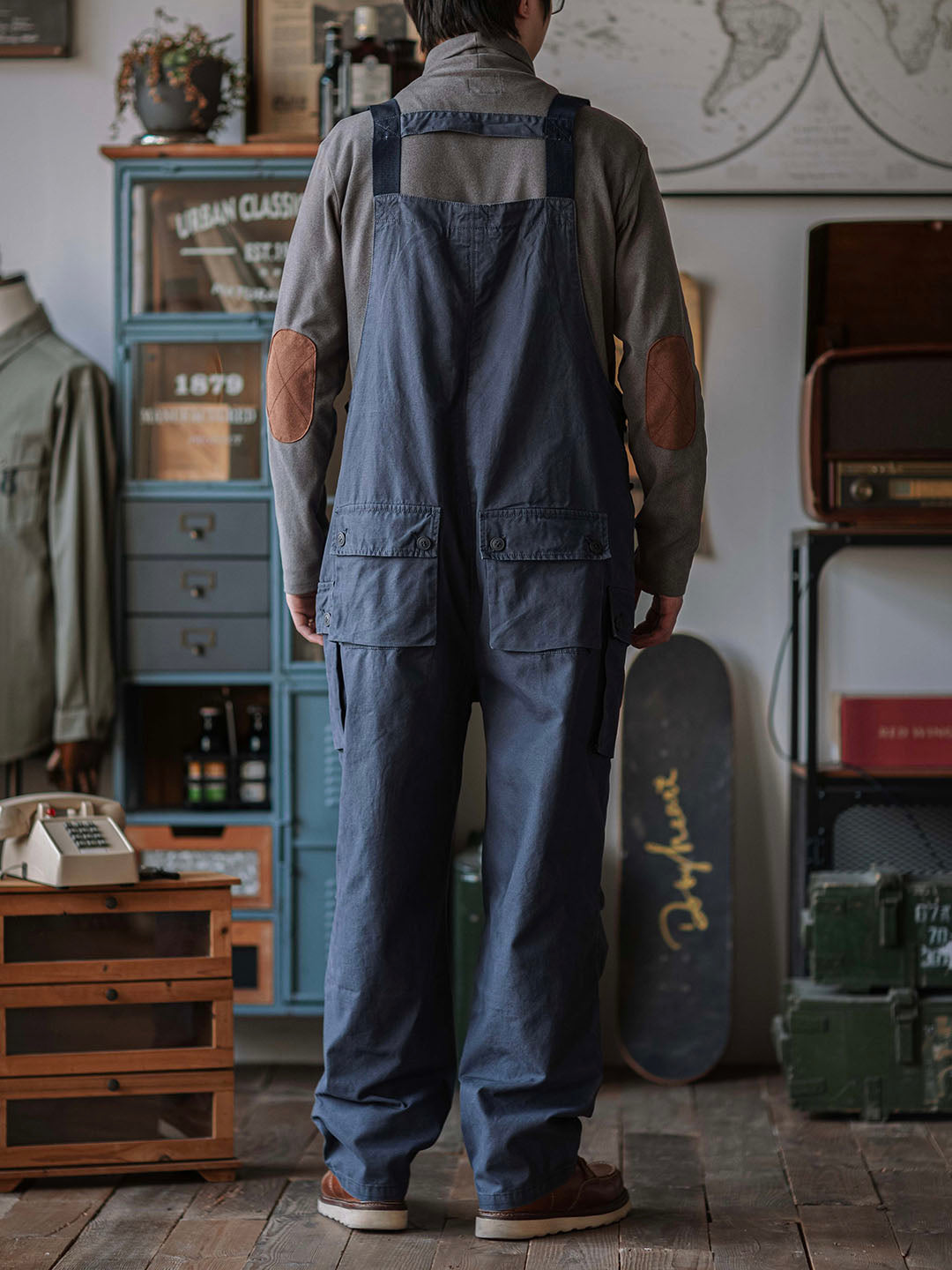 Salopette en toile boutonnée pour homme