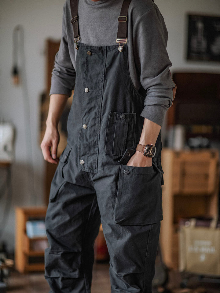Salopette en toile boutonnée pour homme