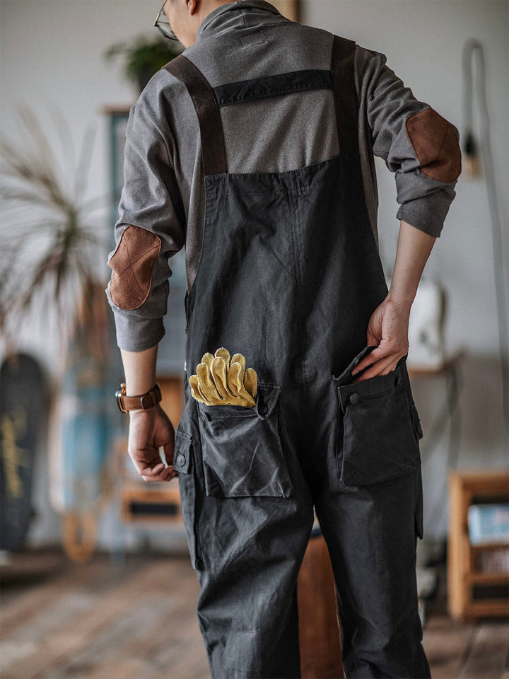 Salopette en toile boutonnée pour homme