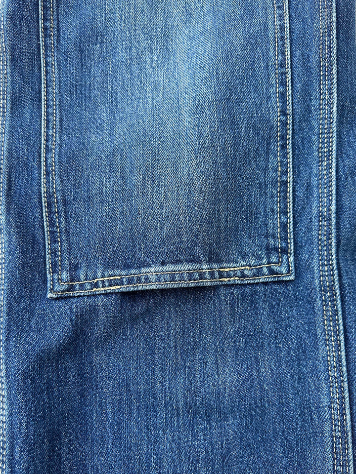 Pantalon de charpentier pour homme en denim selvedge délavage moyen – Liquidation
