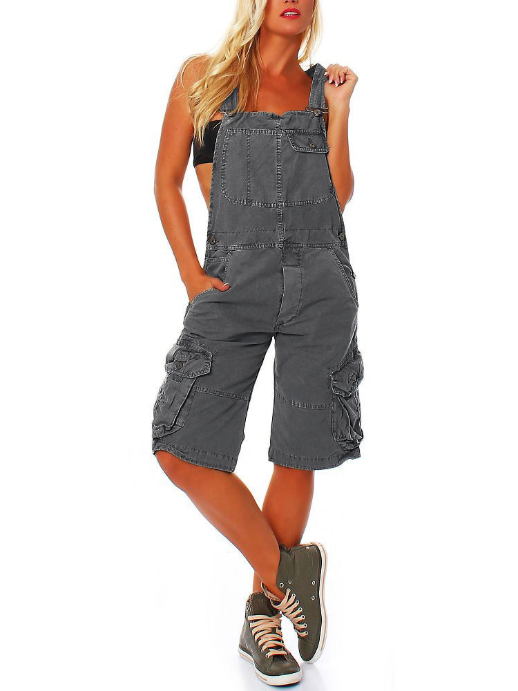 Salopette courte cargo pour femme