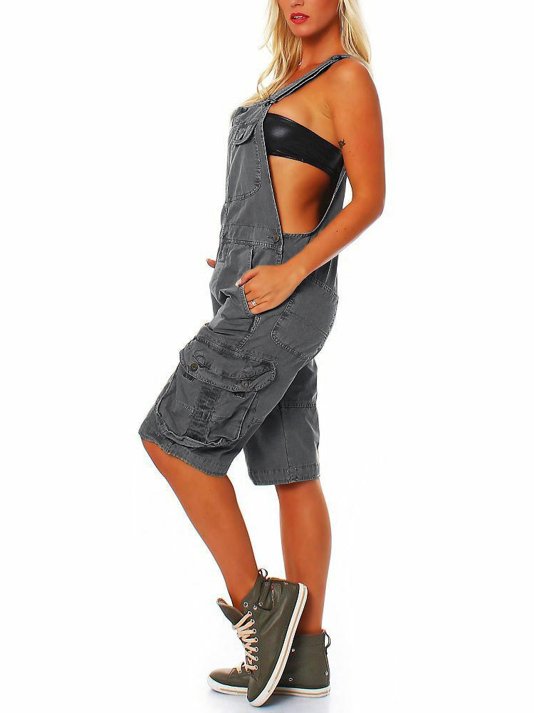 Salopette courte cargo pour femme