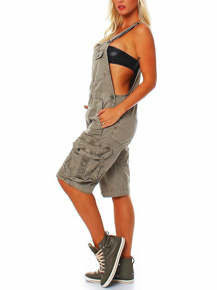 Salopette courte cargo pour femme
