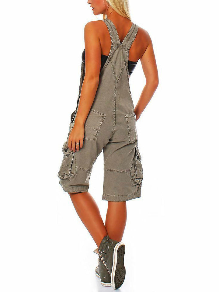 Salopette courte cargo pour femme