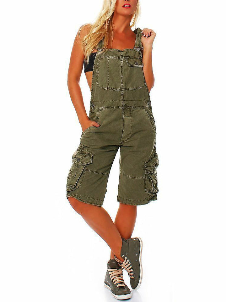 Salopette courte cargo pour femme