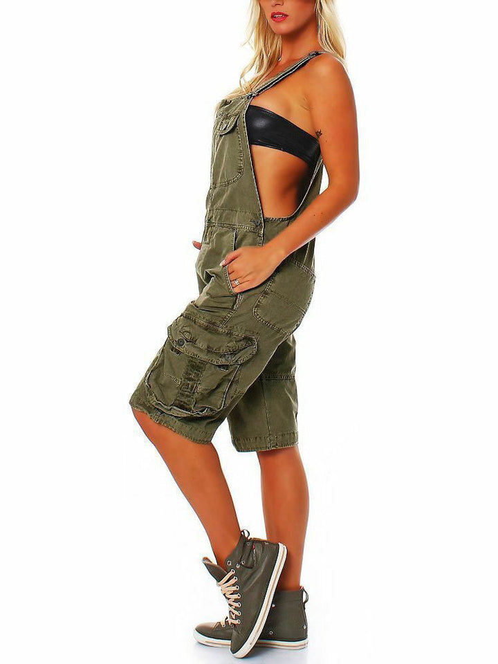 Salopette courte cargo pour femme