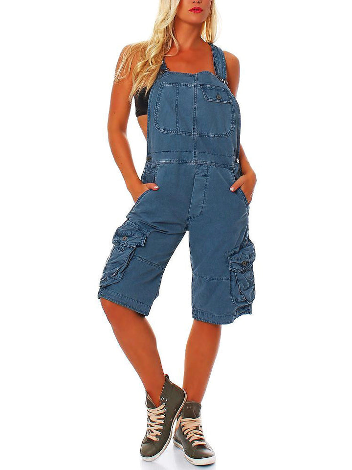 Salopette courte cargo pour femme