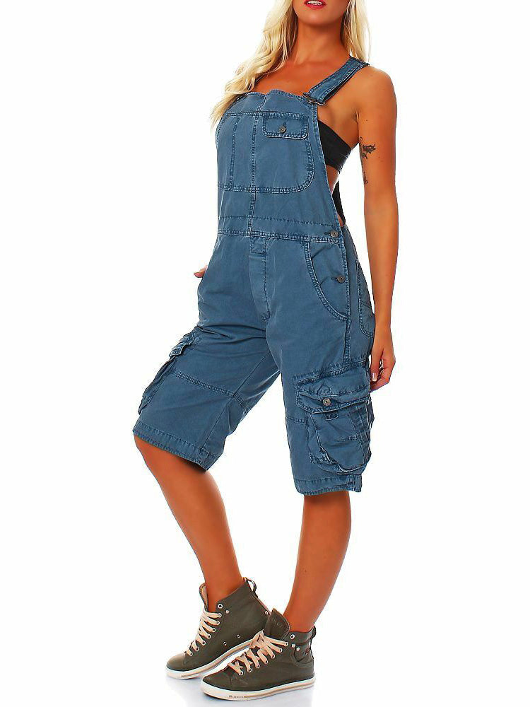 Salopette courte cargo pour femme