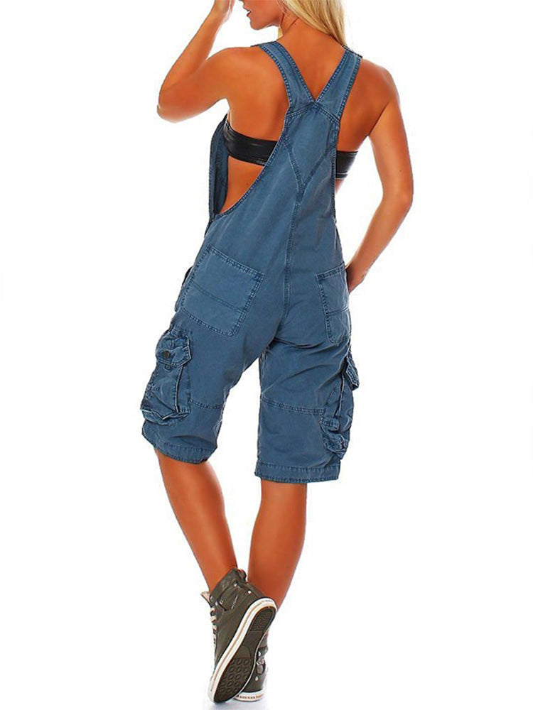 Salopette courte cargo pour femme