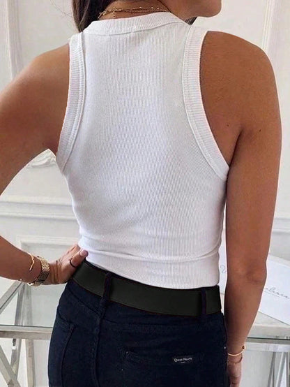 Débardeur côtelé slim pour femme