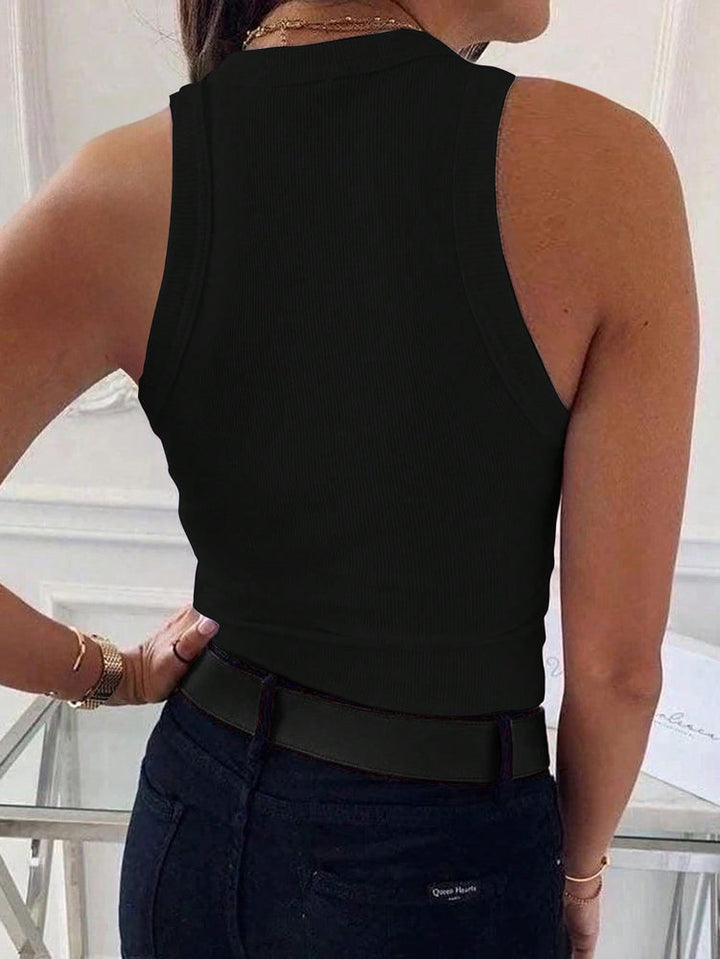 Débardeur côtelé slim pour femme