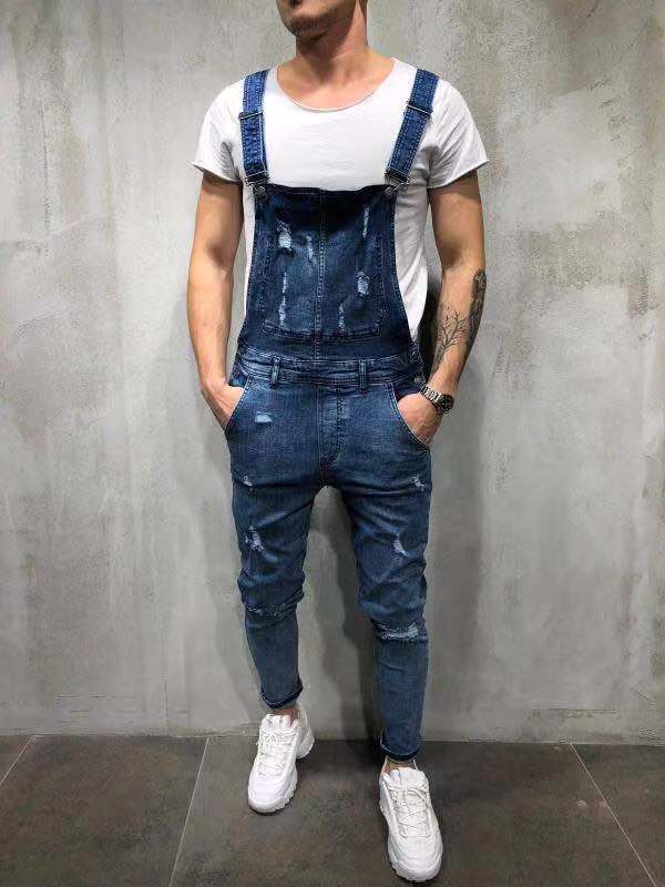 Herren-Overall aus Stretch-Denim mit schmaler Passform