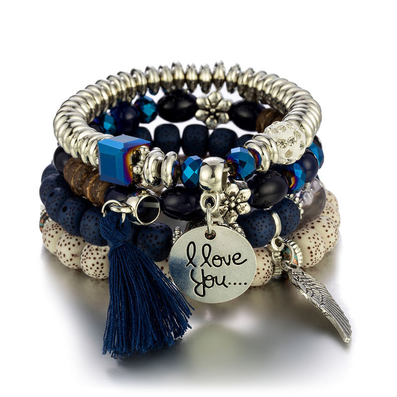 Ich liebe dich Perlenarmband-Set